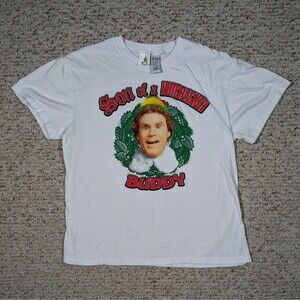 Elf Movie T-Shirt Son Of A Nutcracker Buddy White Size MEDIUM Christmas TEE